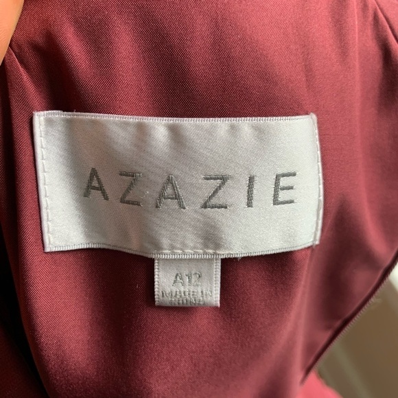 Azazie maron dress maxi size A12 sleeveless - Picture 7 of 12